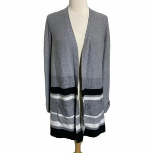Ana S gray/black/white long open cardigan‎ LNC